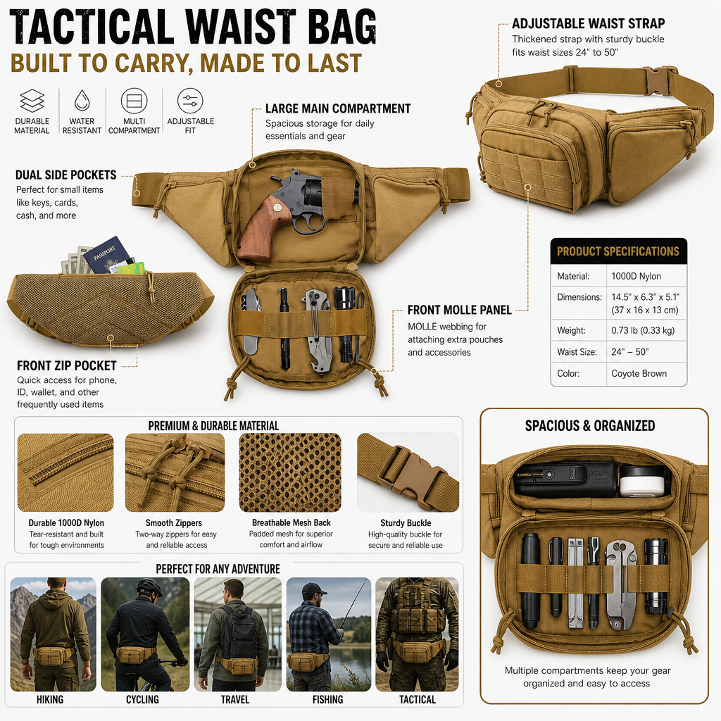Tactical Waist Pack Outdoor Hi - Running Zwift recensie en prijs